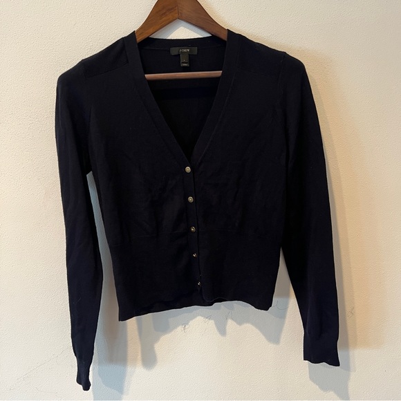 J. Crew Sweaters - J. Crew Merino Wool Lightweight Metal Button Front Cropped Cardigan